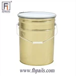 دلاء معدنية فارغة من الفولاذ المقاوم للصدأ مع غطاء حلقة القفل